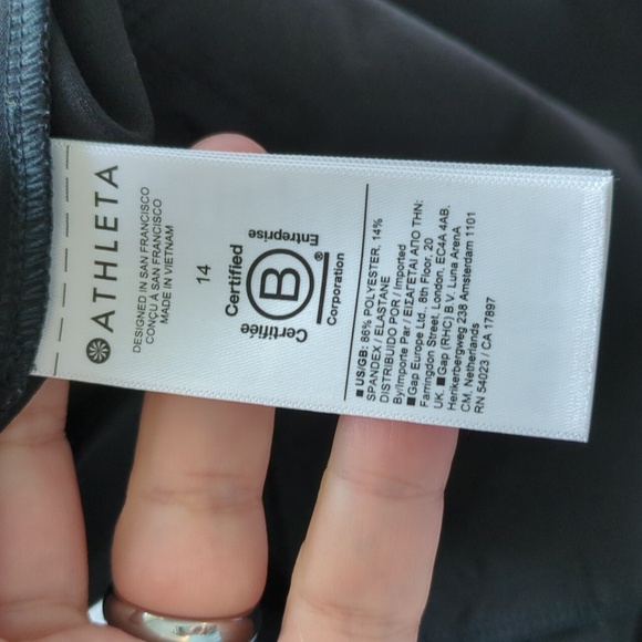 Athleta Black Endless High Rise Straight Stretchy Commuting Travel PantsSz 14-12 - Picture 10 of 13